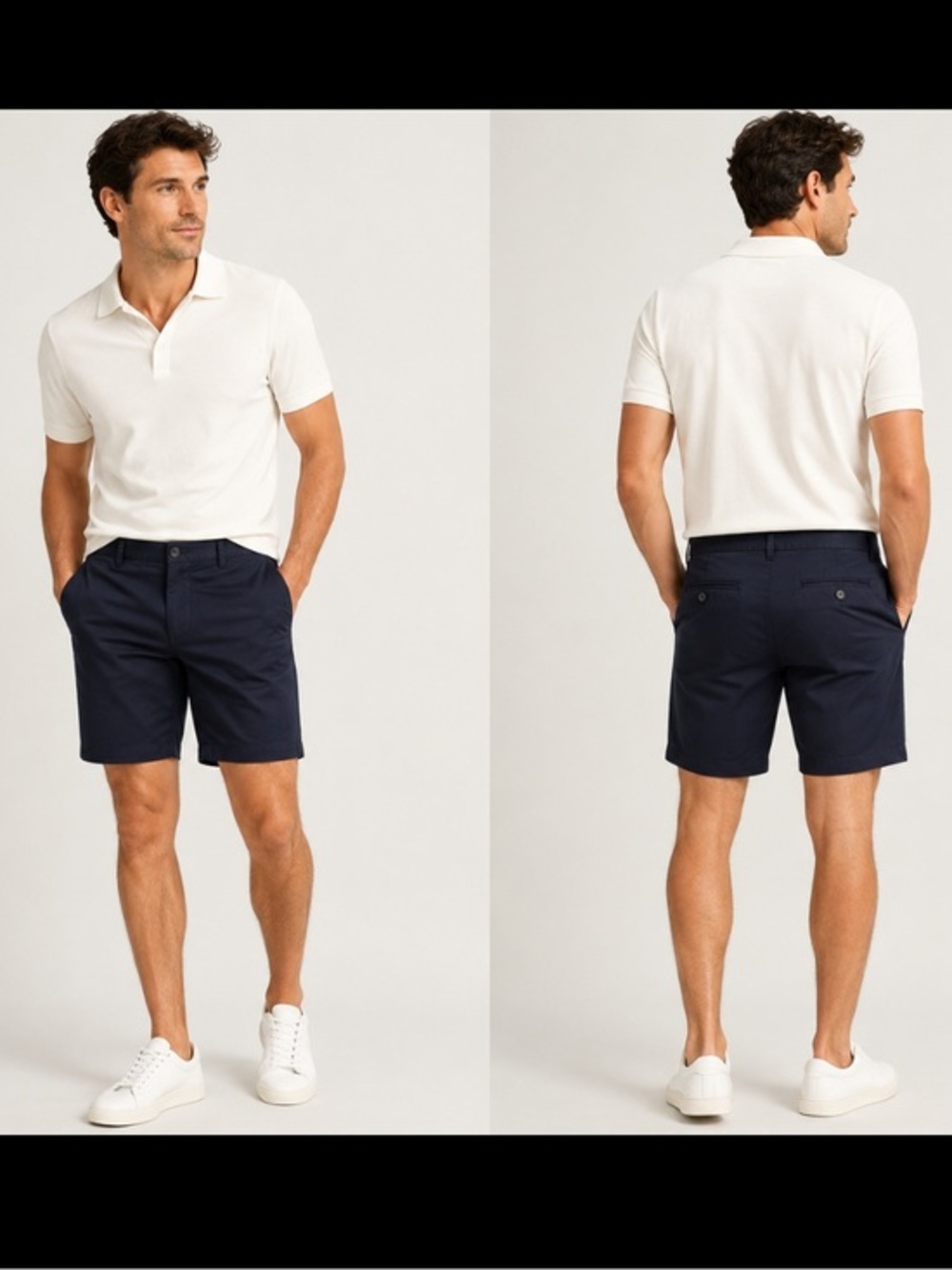 Club Monaco Baxter Fit Men’s Navy Chino Shorts Size 36